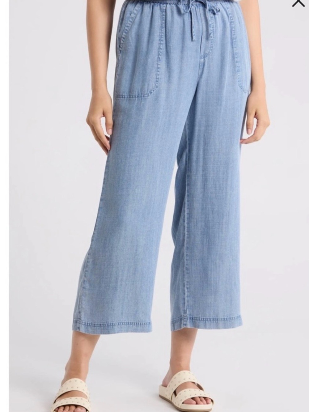 Splendid Women's M Adele Indigo Palazzo Pants Wide Leg Blue Coastal Beach Size M - Picture 1 of 5